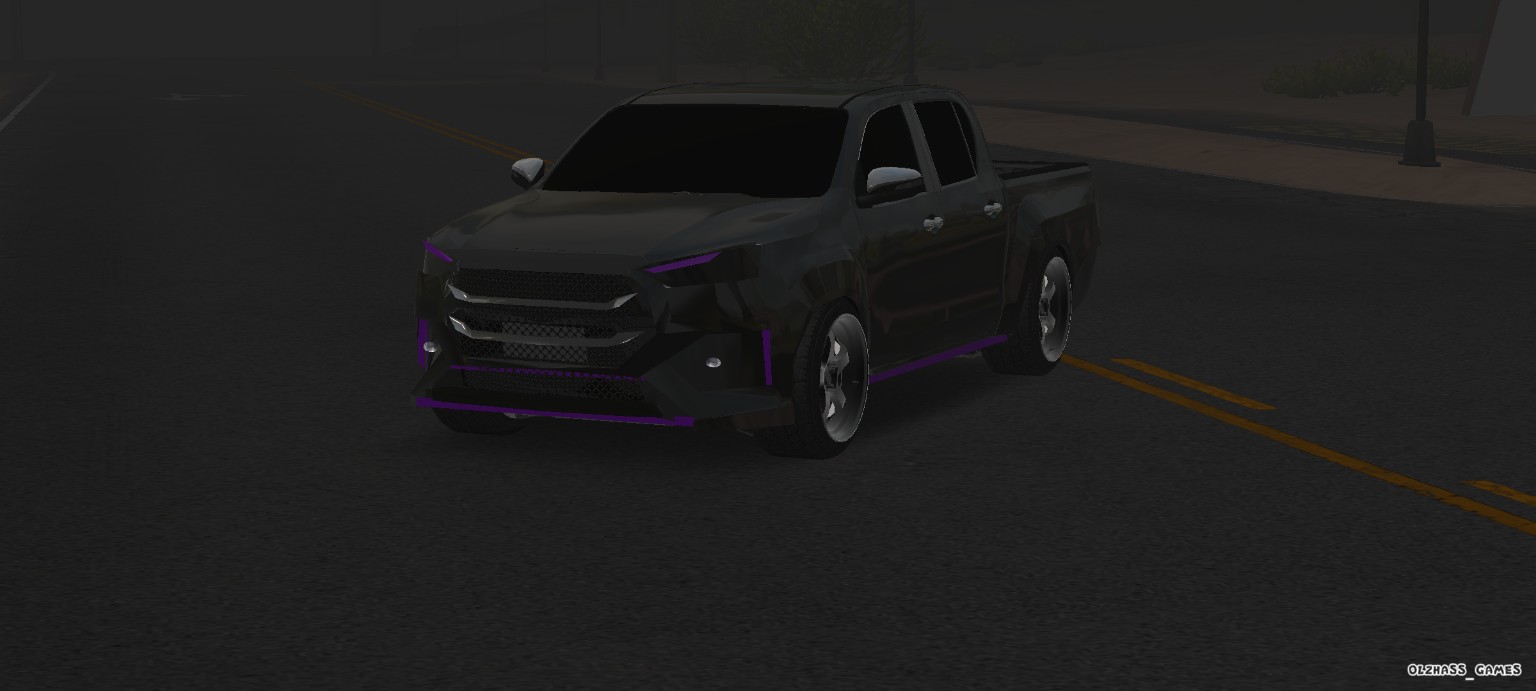 Black Purple Custom Pickup front view