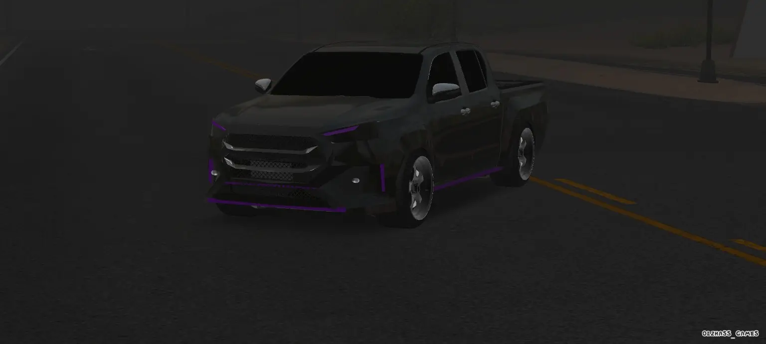 Black Purple Custom Pickup front view