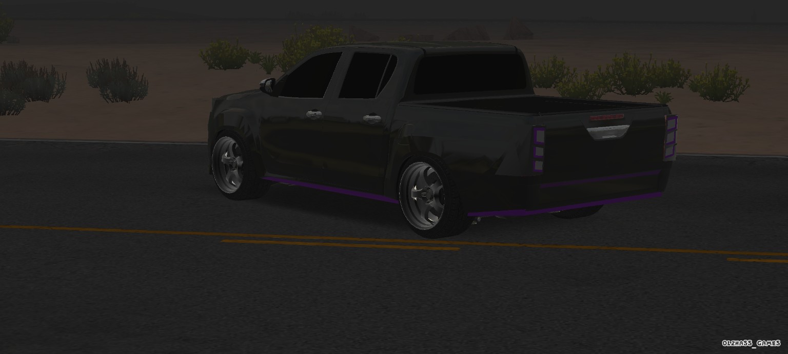 Black Purple Custom Pickup rear side view