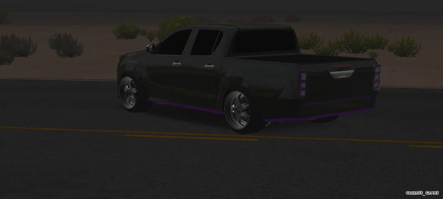 Black Purple Custom Pickup rear side view
