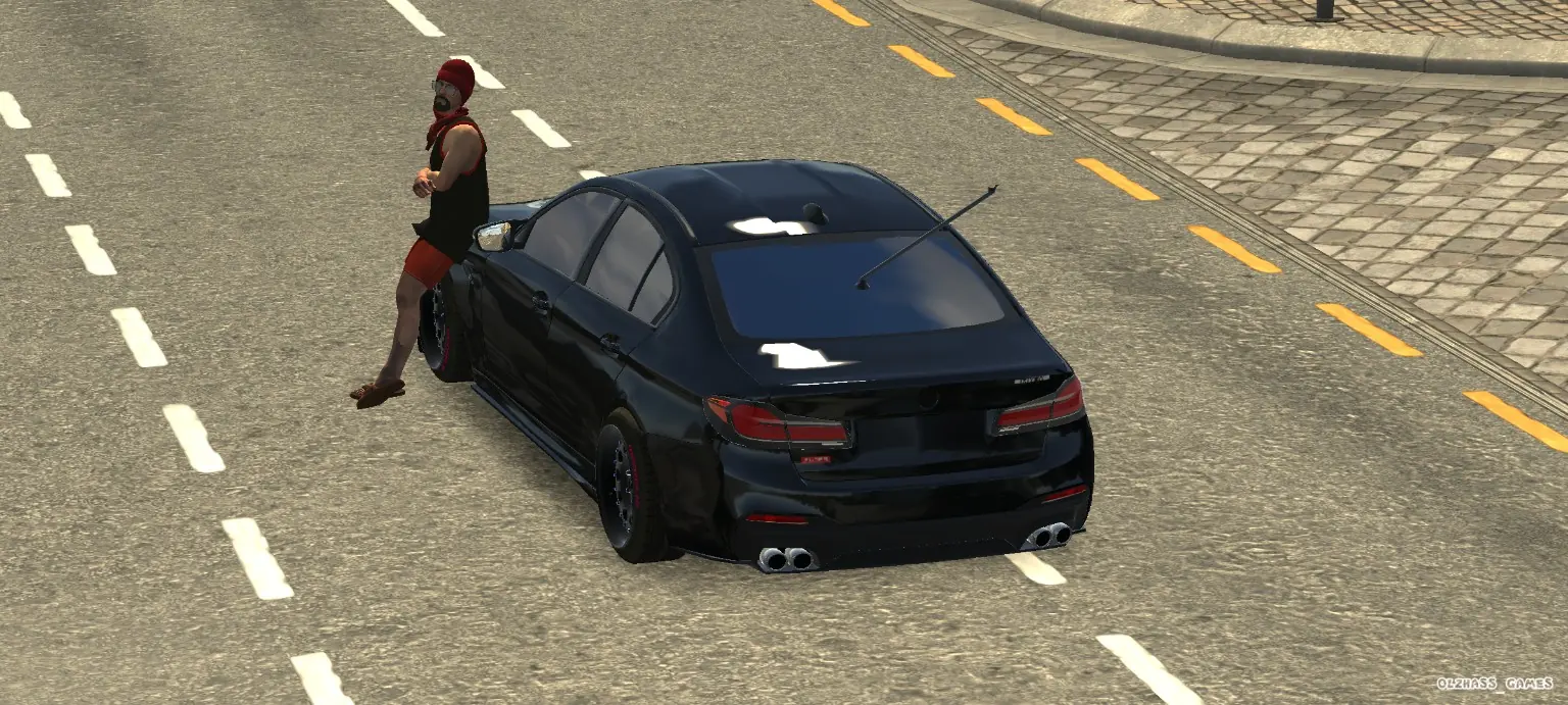 BMW Black Custom rear view