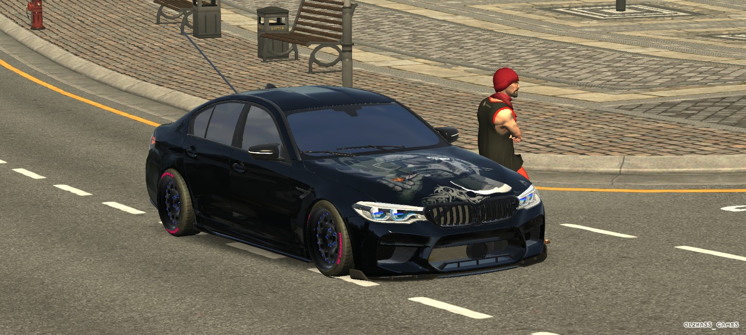BMW Black Custom front three-quarter view