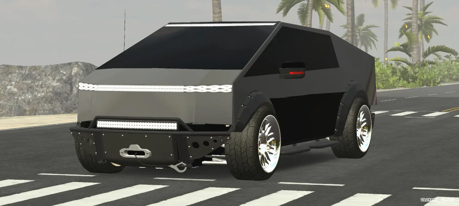 Tesla Cybertruck Black Custom front three-quarter view