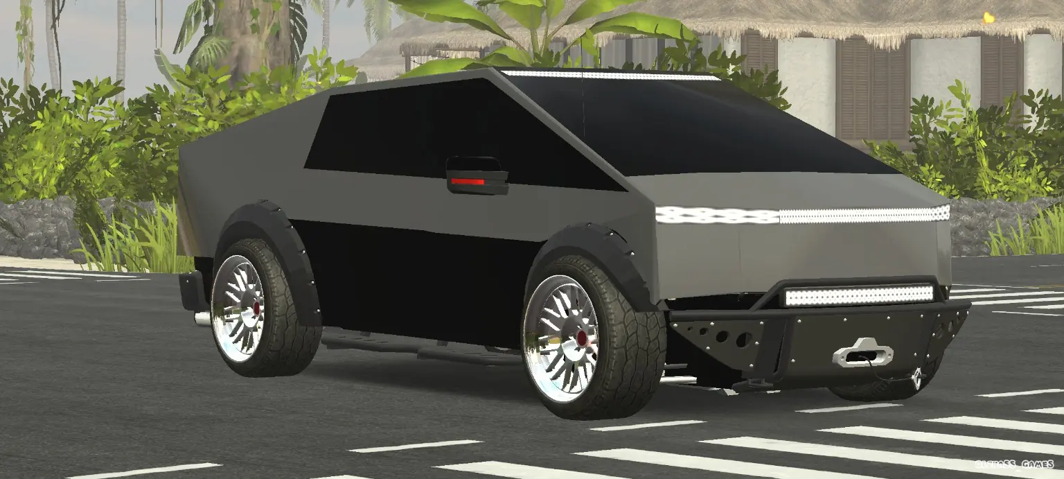 Tesla Cybertruck Black Custom side three-quarter view