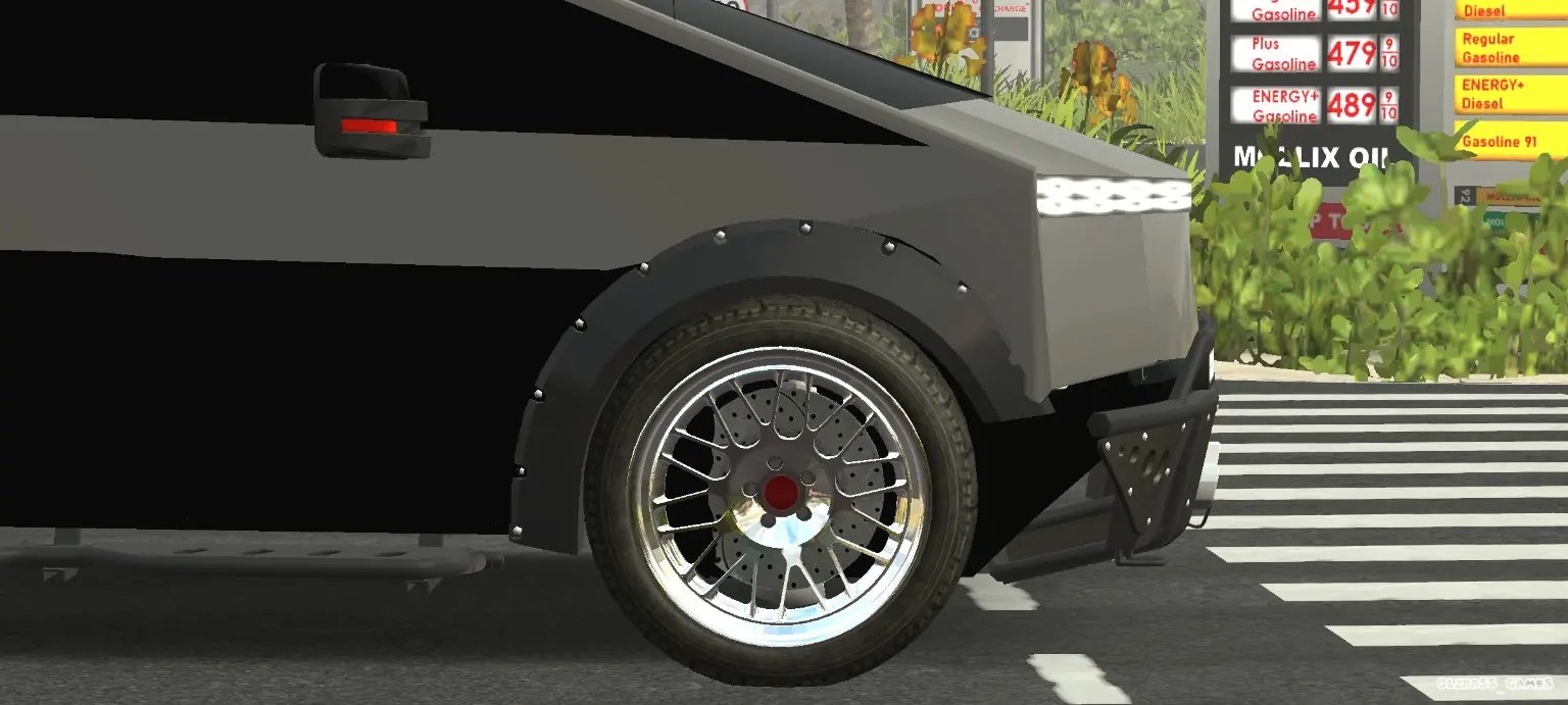Tesla Cybertruck Black Custom wheel detail