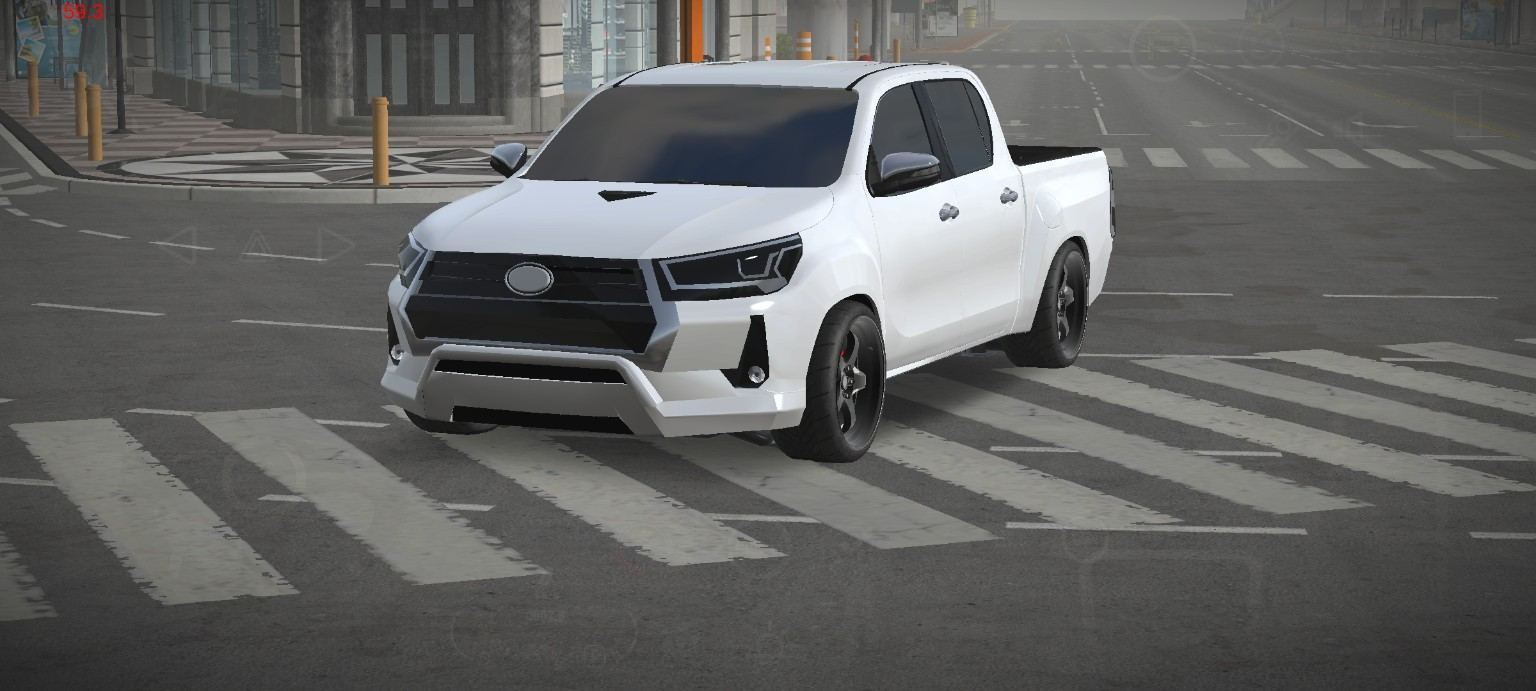 Custom White Pickup front view