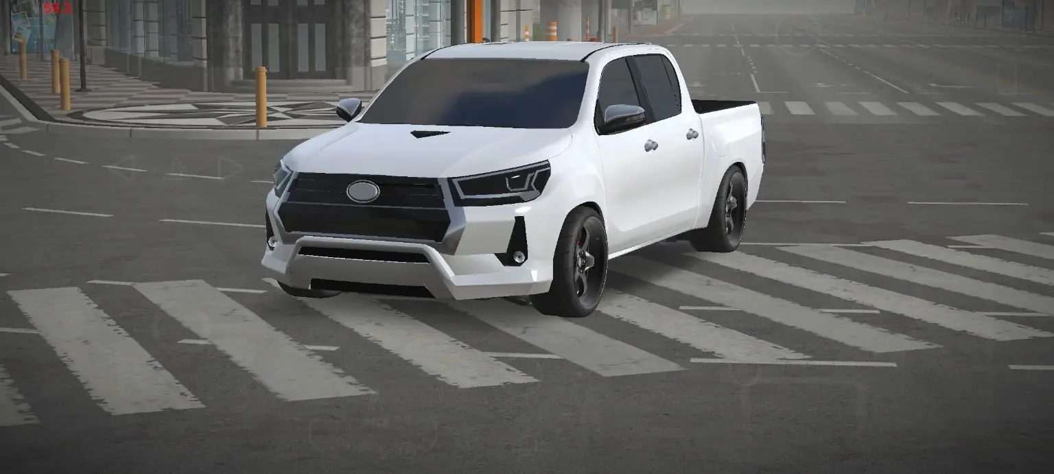 Custom White Pickup front view