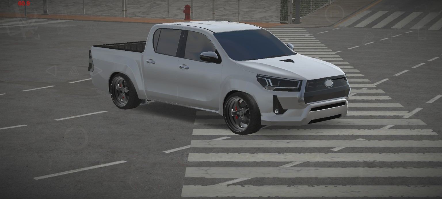 Custom White Pickup front side view