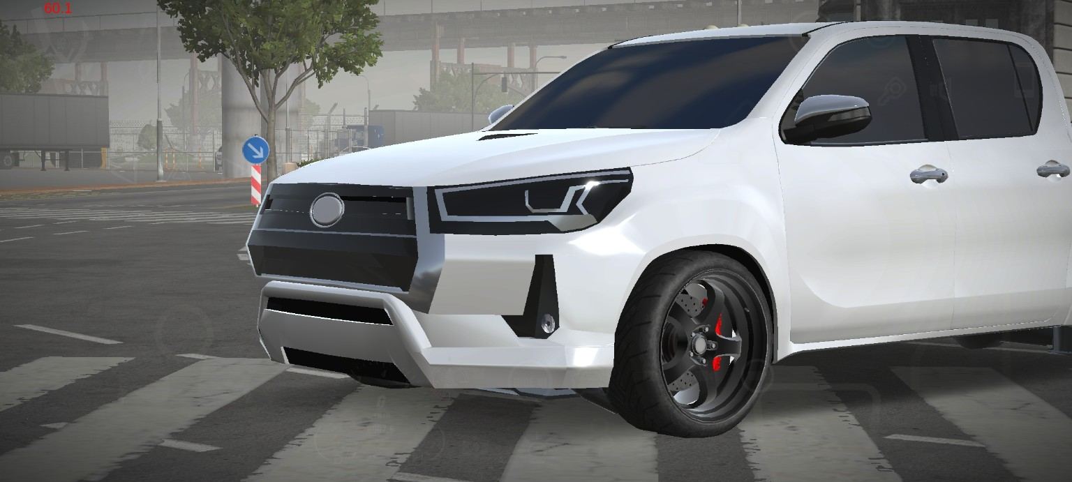 Custom White Pickup close front view