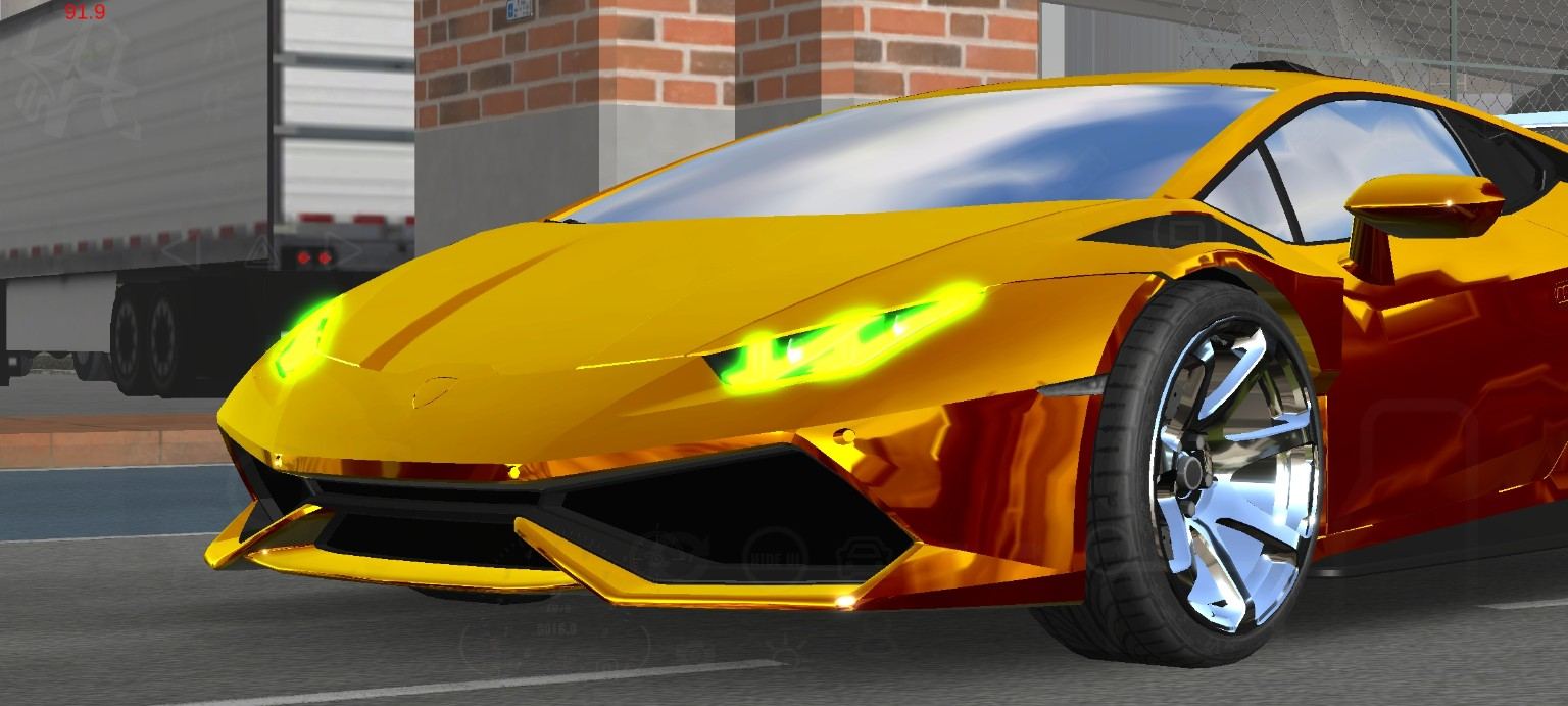 Gold Lamborghini close-up