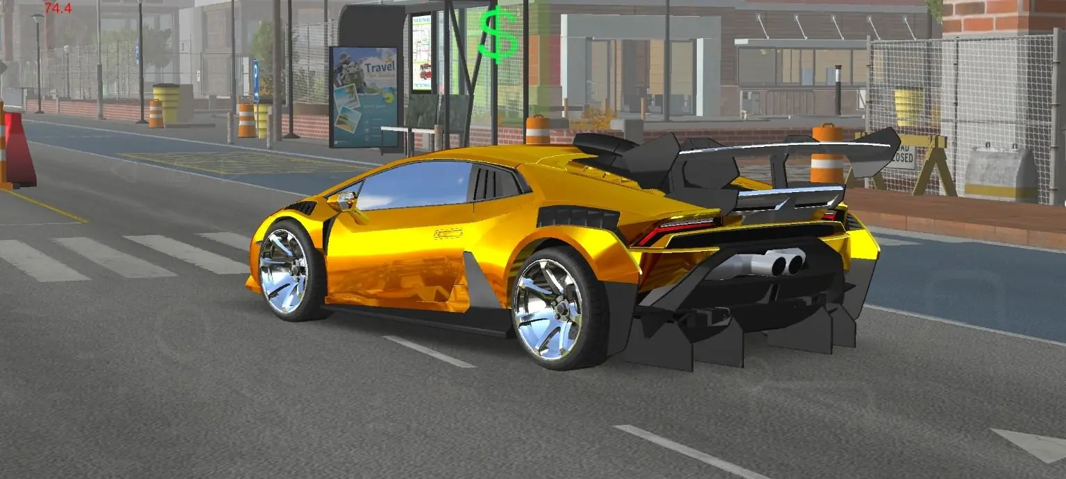 Gold Lamborghini rear view