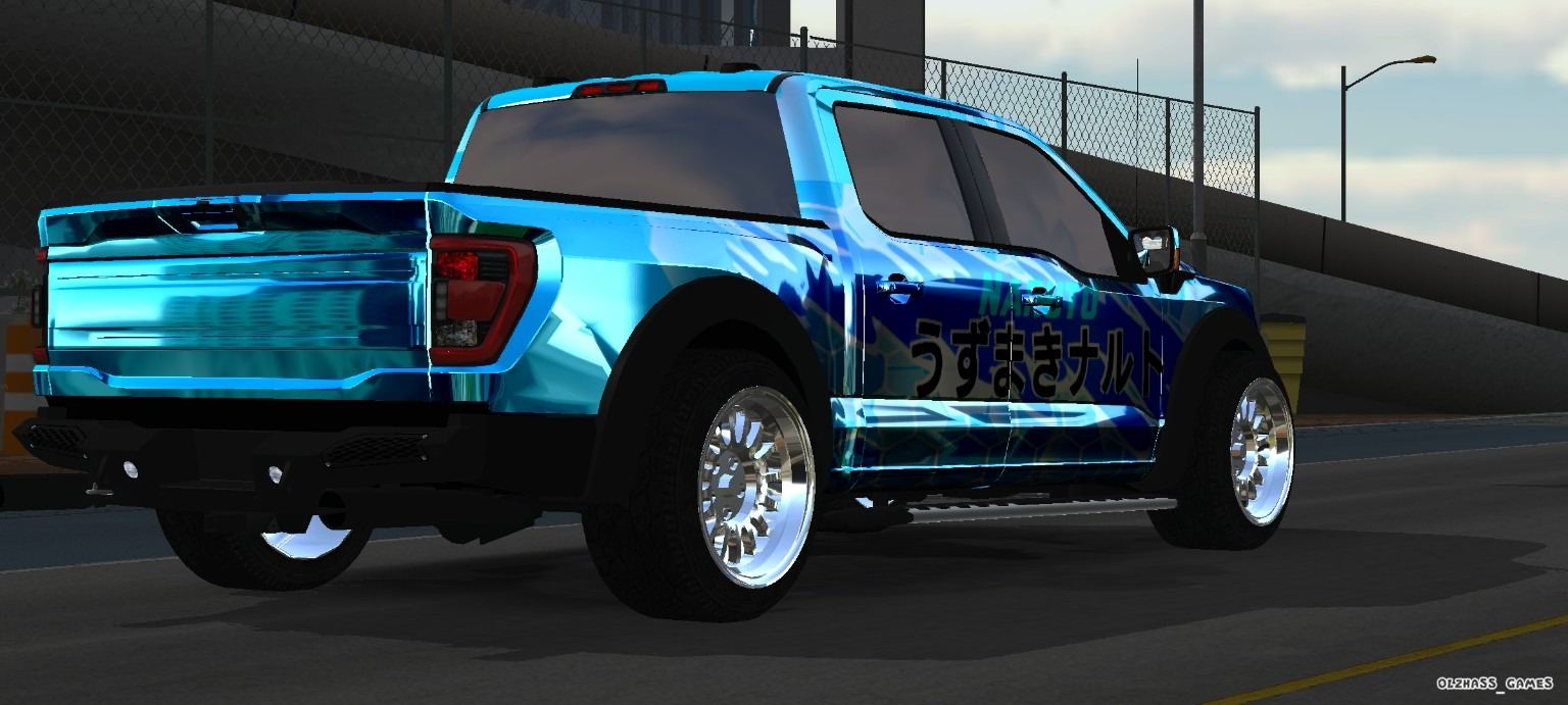 Naruto Blue Custom Pickup rear side view