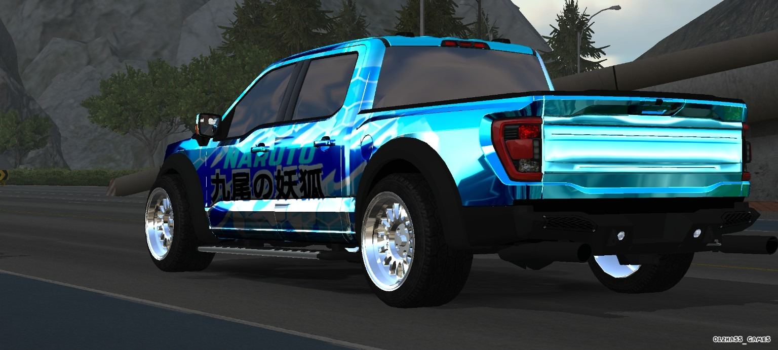 Naruto Blue Custom Pickup rear three-quarter view