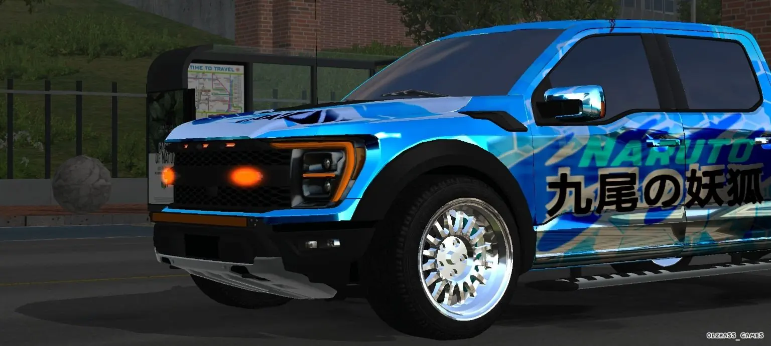 Naruto Blue Custom Pickup close front view