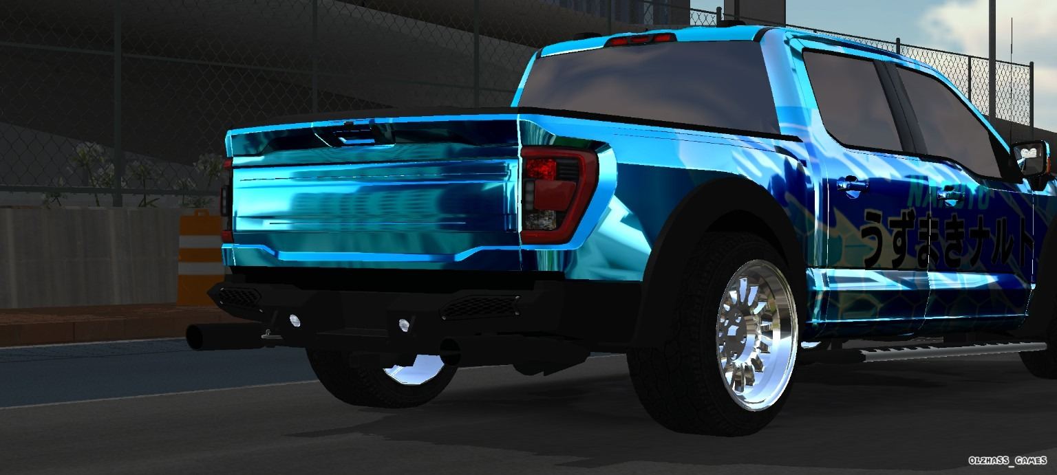 Naruto Blue Custom Pickup close rear view