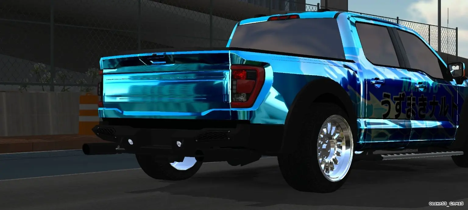 Naruto Blue Custom Pickup close rear view